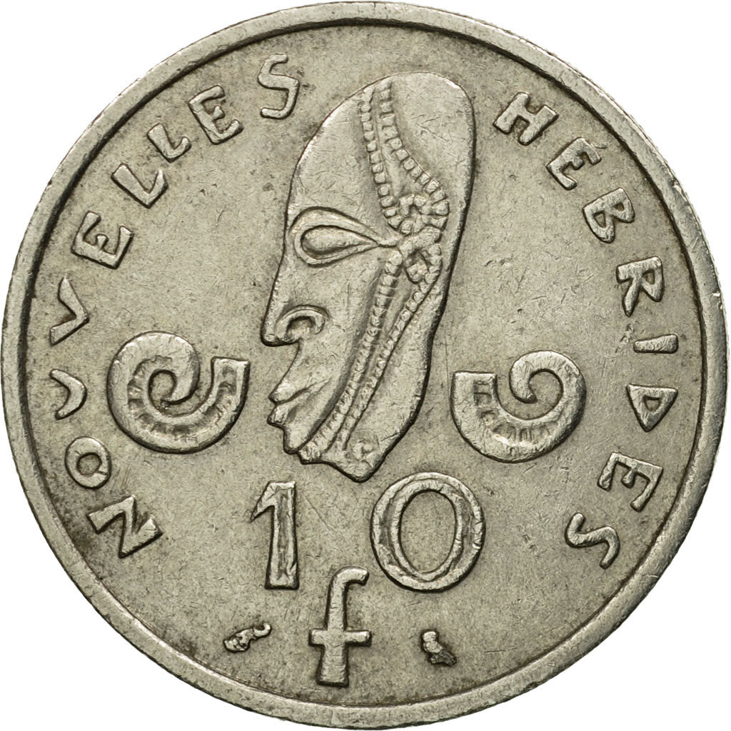 Moneta, Nuove Ebridi, 10 Francs, 1967, Paris, BB, Nichel, KM:2.1