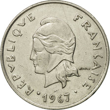 Moneta, Nuove Ebridi, 20 Francs, 1967, Paris, BB, Nichel, KM:3.1
