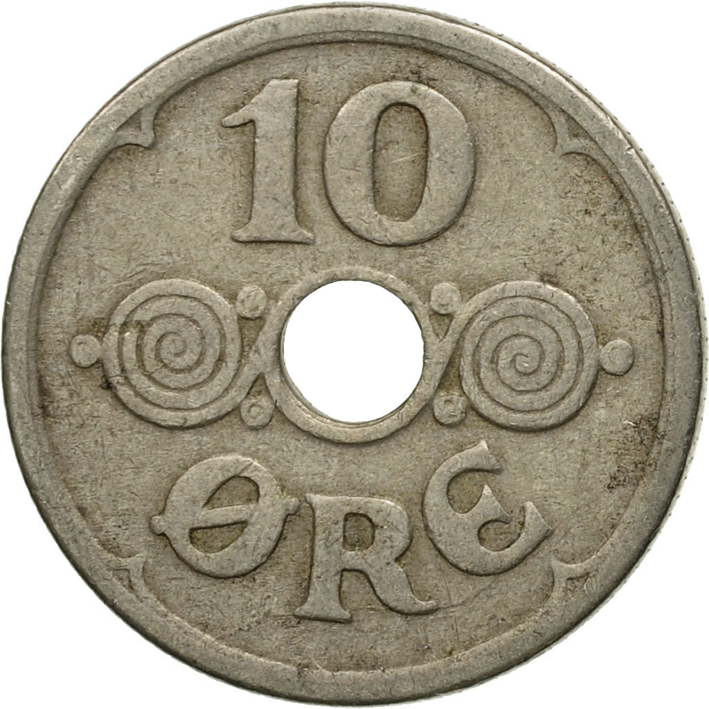 Coin, Denmark, Christian X, 10 Öre, 1926, Copenhagen, VF(20-25), Copper-nickel