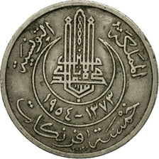 Coin, Tunisia, Muhammad al-Amin Bey, 5 Francs, 1954, Paris, VF(30-35)