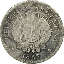 Moneta, Argentina, 10 Centavos, 1883, MB, Argento, KM:26