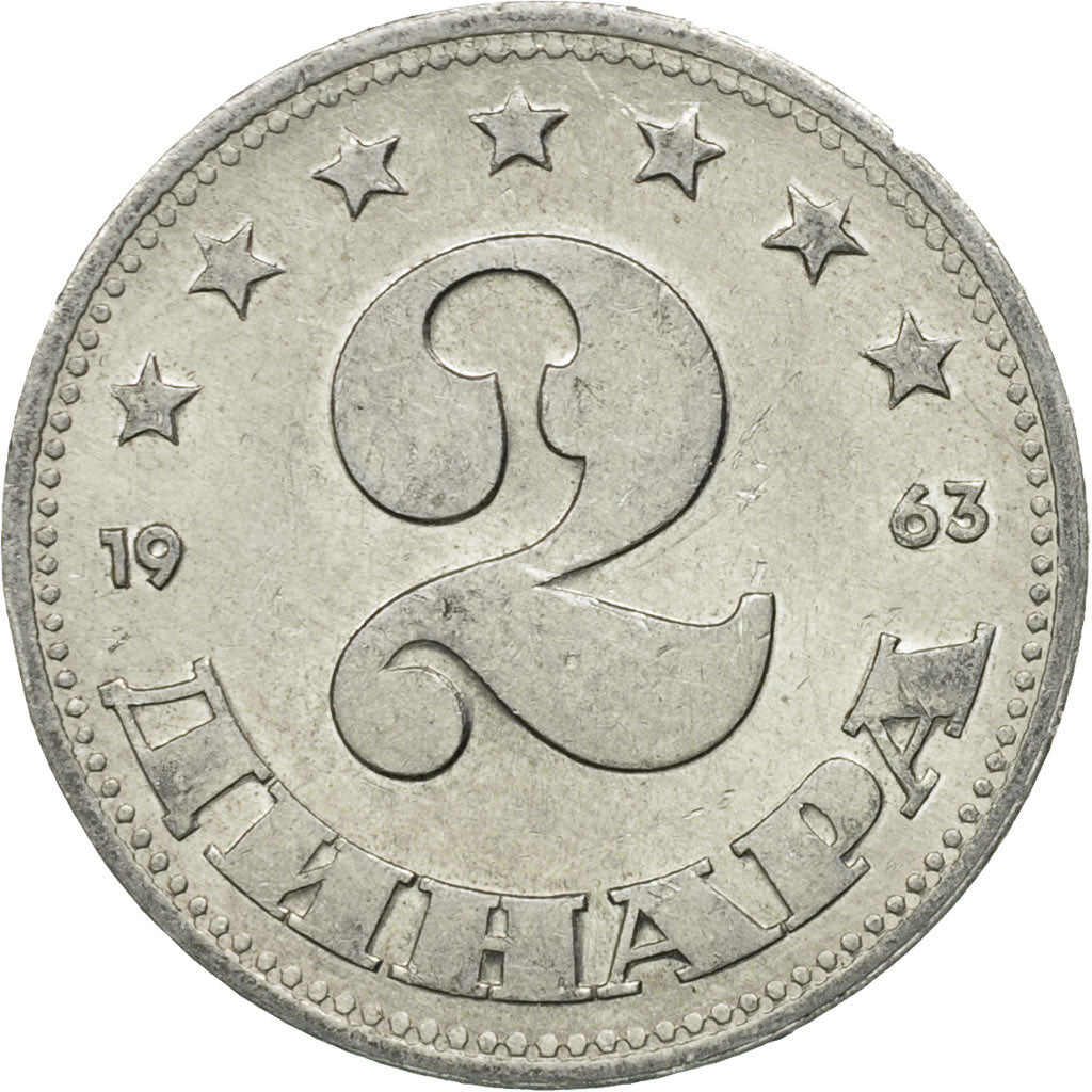 Moneta, Iugoslavia, 2 Dinara, 1963, BB, Alluminio, KM:37