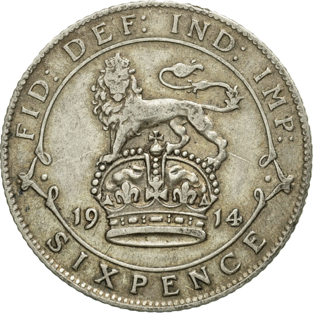 Münze, Großbritannien, George V, 6 Pence, 1914, SS, Silber, KM:815