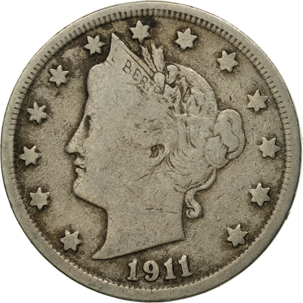 Moneda, Estados Unidos, Liberty Nickel, 5 Cents, 1911, U.S. Mint, Philadelphia