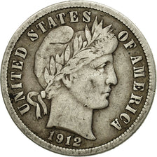 Moneda, Estados Unidos, Barber Dime, Dime, 1912, U.S. Mint, Denver, BC+, Plata