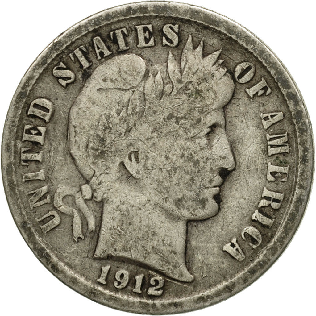 Moneta, Stati Uniti, Barber Dime, Dime, 1912, U.S. Mint, San Francisco, MB+