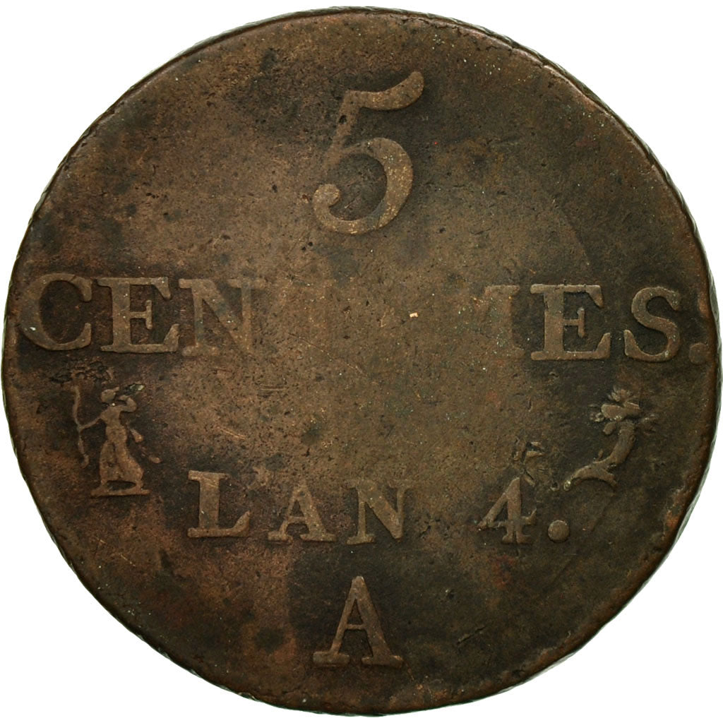 Monnaie, France, Dupré, 5 Centimes, 1795, Paris, TB, Bronze, Gadoury:124