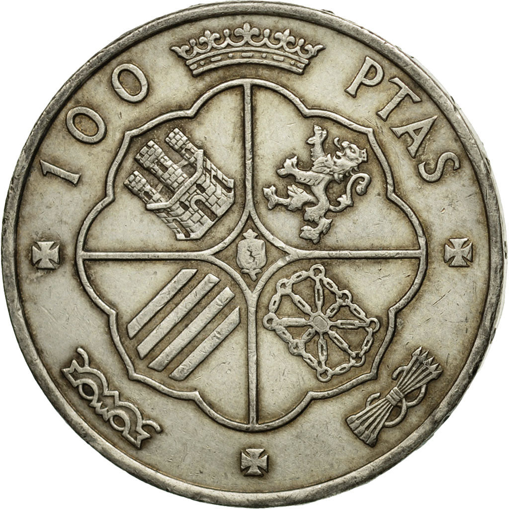 Coin, Spain, Caudillo and regent, 100 Pesetas, 1966, Madrid, VF(30-35), Silver