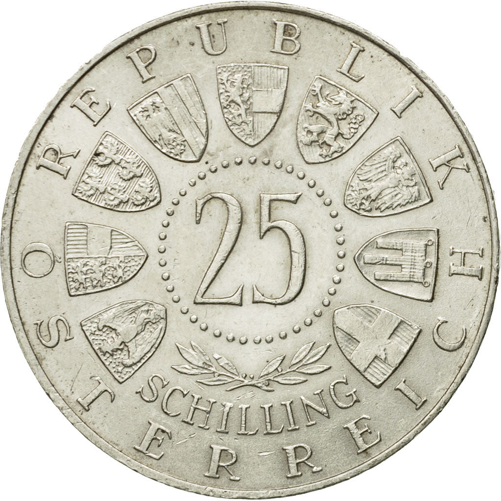 Munten, Oostenrijk, 25 Schilling, 1958, ZF, Zilver, KM:2884