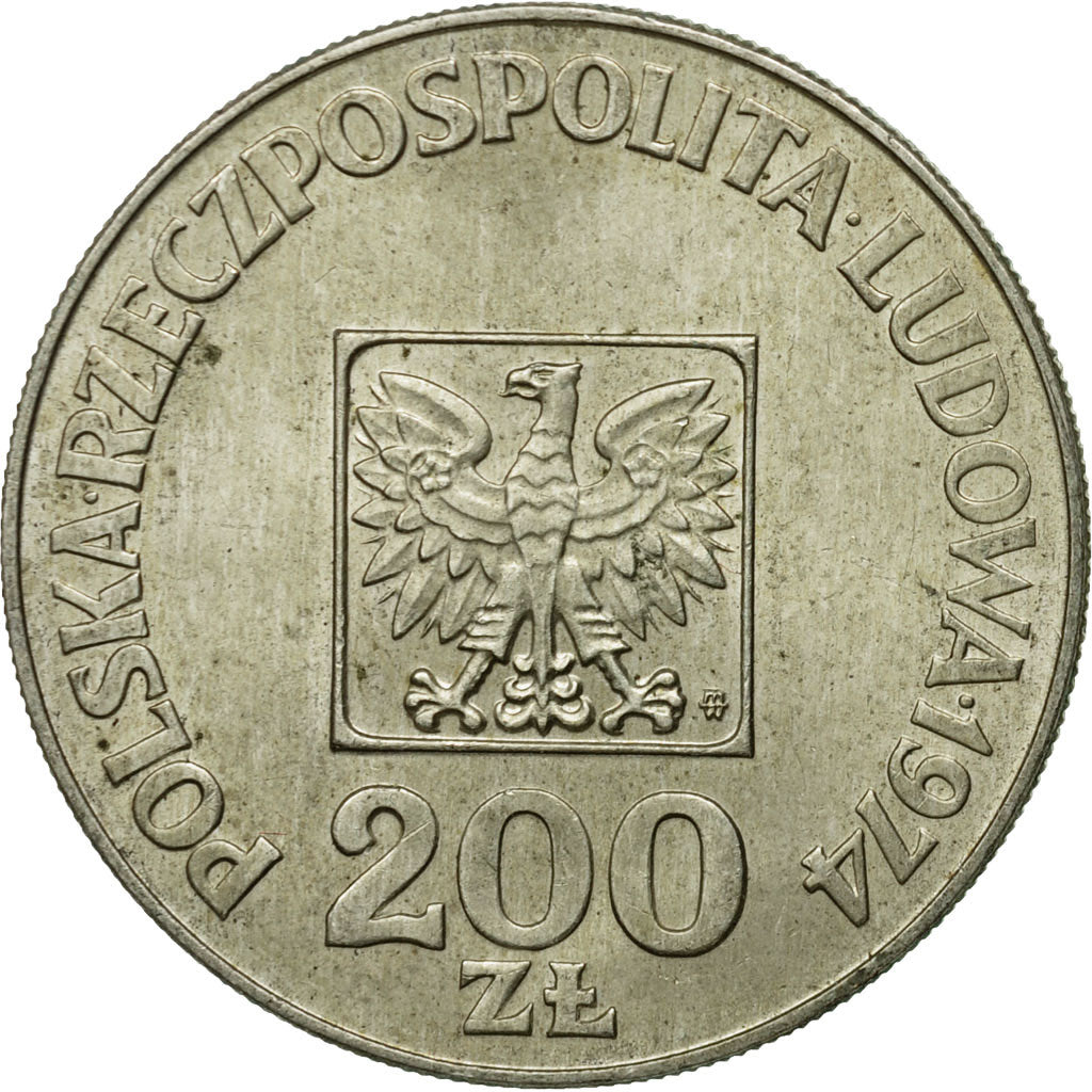 Monnaie, Pologne, 200 Zlotych, 1974, Warsaw, TTB, Argent, KM:72