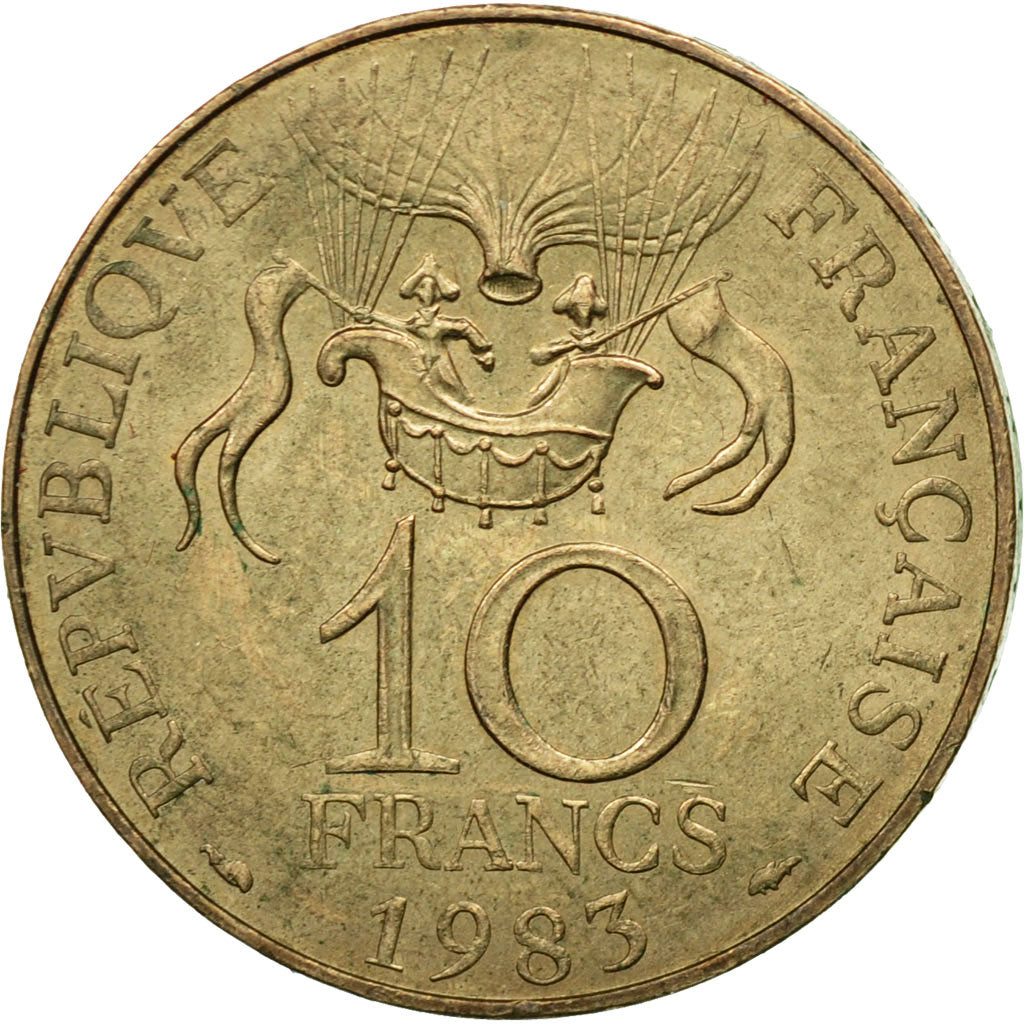 Coin, France, La conquête, 10 Francs, 1983, Paris, EF(40-45), Nickel-Bronze