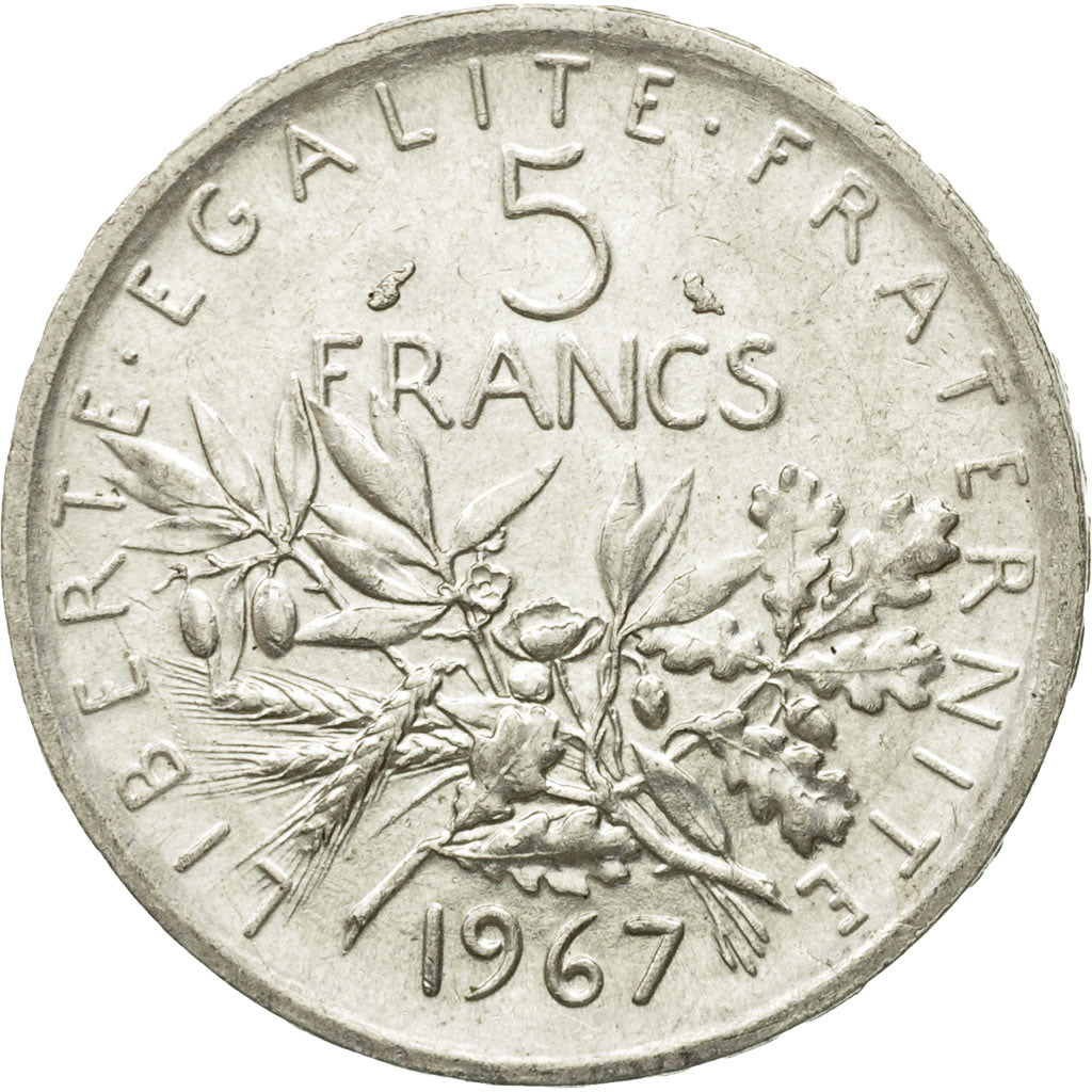 Moneta, Francia, Semeuse, 5 Francs, 1967, Paris, BB, Argento, KM:926