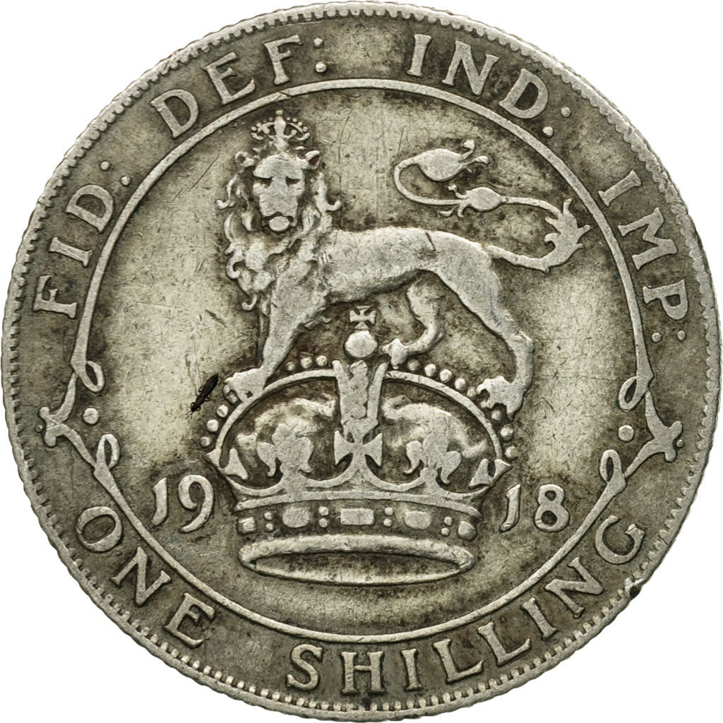 Moneta, Gran Bretagna, George V, Shilling, 1918, BB, Argento, KM:816