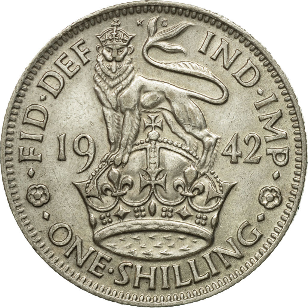 Moneta, Gran Bretagna, George VI, Shilling, 1942, BB+, Argento, KM:853
