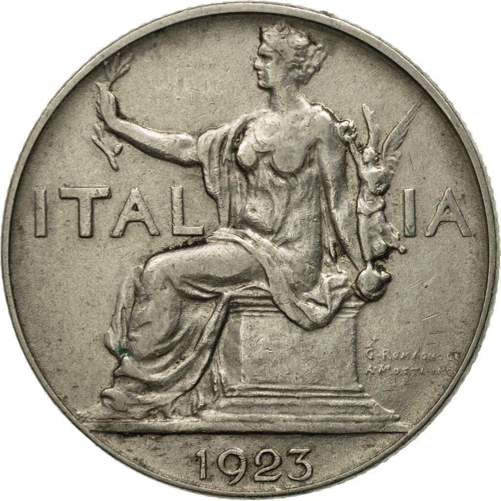 Moneta, Italia, Vittorio Emanuele III, Lira, 1923, Rome, BB, Nichel, KM:62