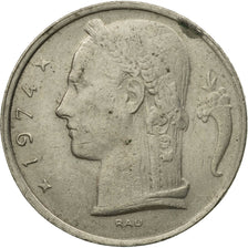 Moneda, Bélgica, 5 Francs, 5 Frank, 1974, BC+, Cobre - níquel, KM:135.1