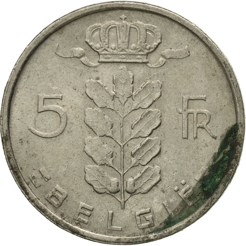 Moneta, Belgio, 5 Francs, 5 Frank, 1974, MB, Rame-nichel, KM:135.1