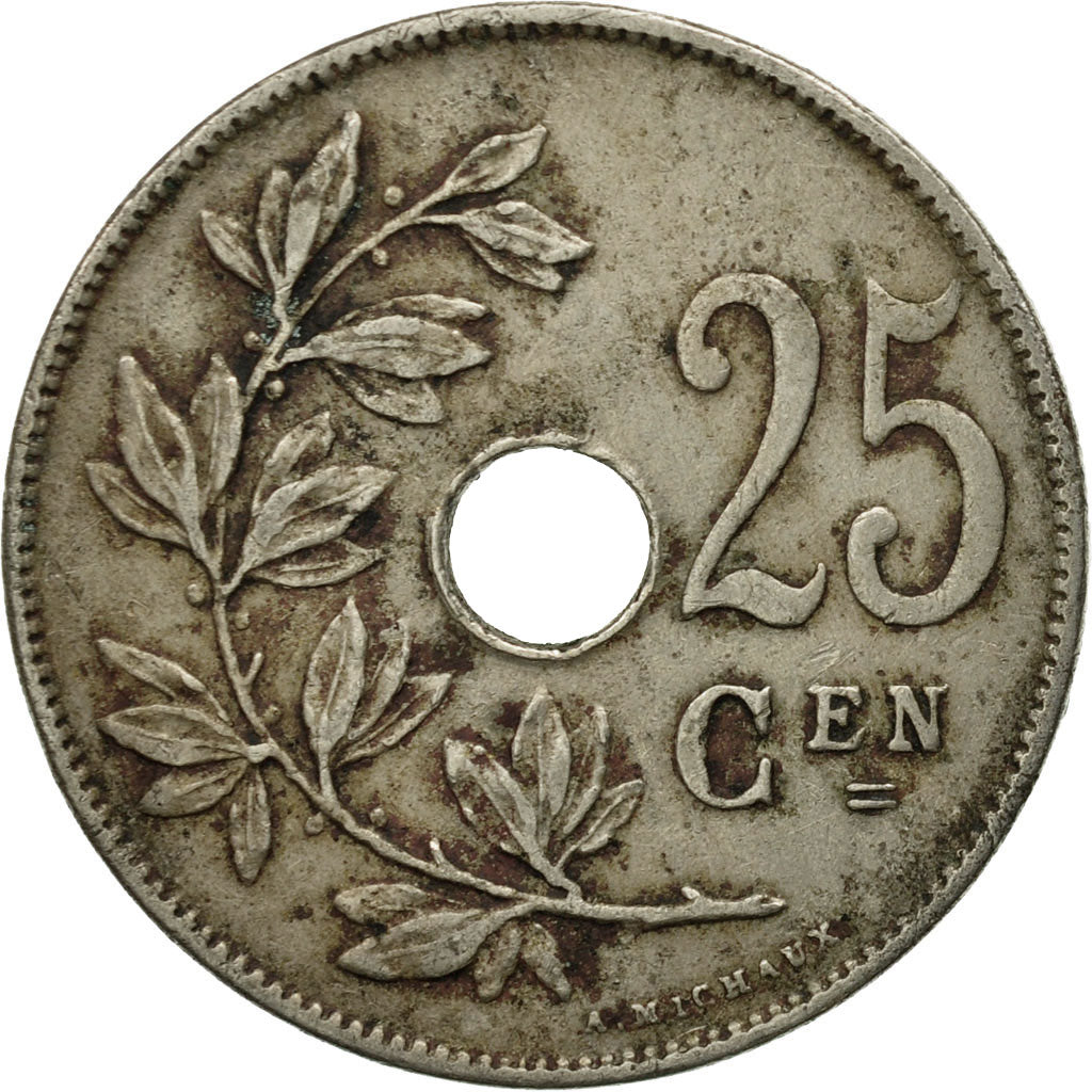 Münze, Belgien, 25 Centimes, 1913, S, Copper-nickel, KM:69