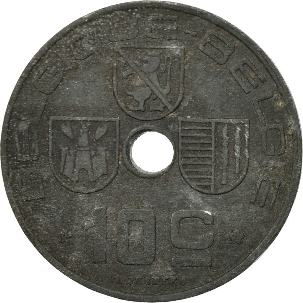 Münze, Belgien, 10 Centimes, 1943, S+, Zinc, KM:125