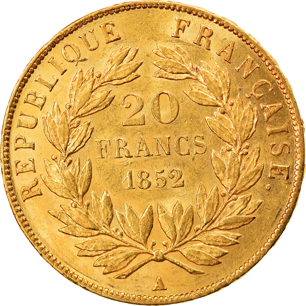 Moneda, Francia, Napoleon III, Napoléon III, 20 Francs, 1852, Paris, EBC, Oro