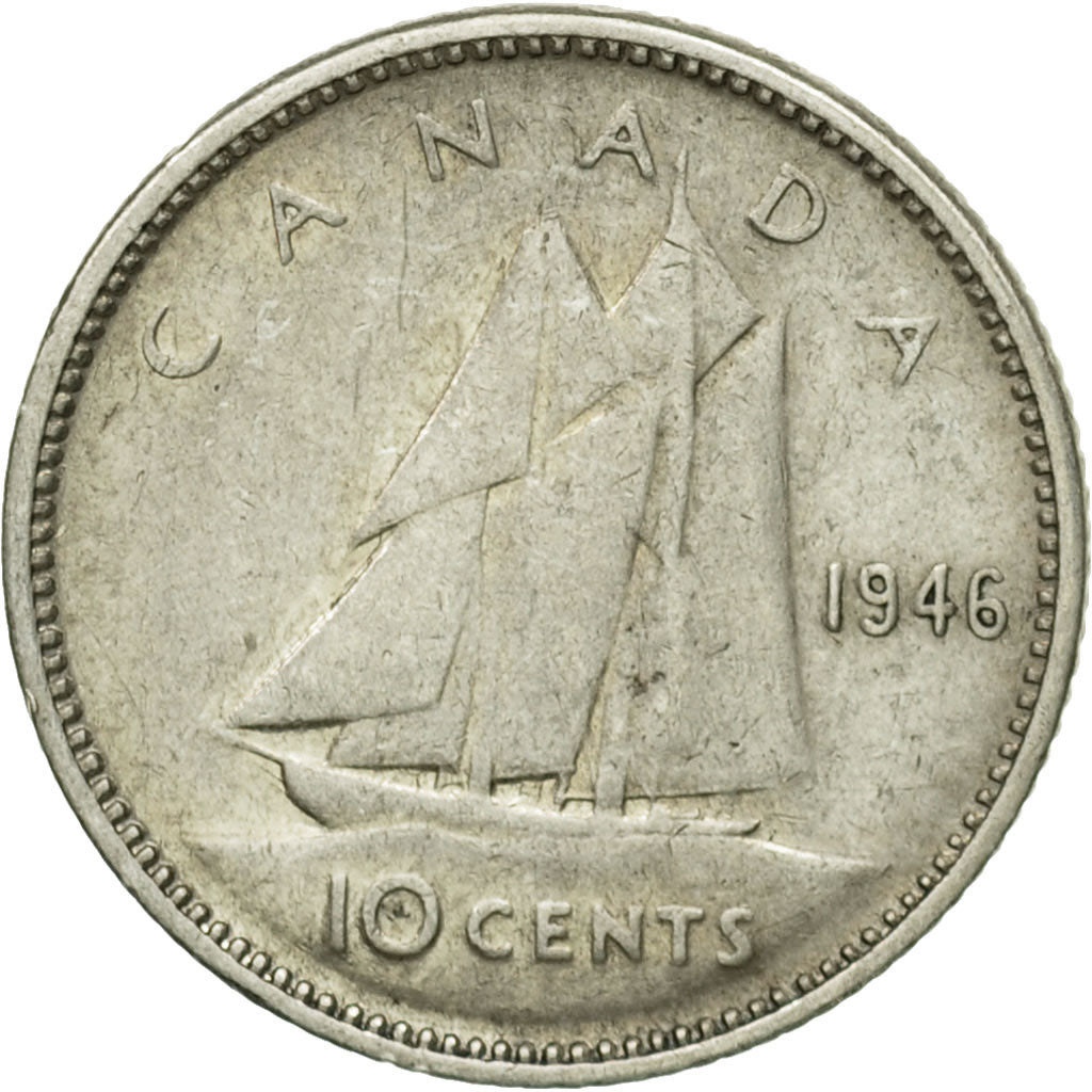 Monnaie, Canada, George VI, 10 Cents, 1946, Royal Canadian Mint, Ottawa, TTB
