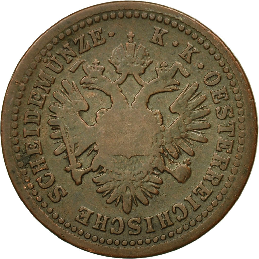 Moneta, Austria, Franz Joseph I, Kreuzer, 1851, BB, Rame, KM:2185