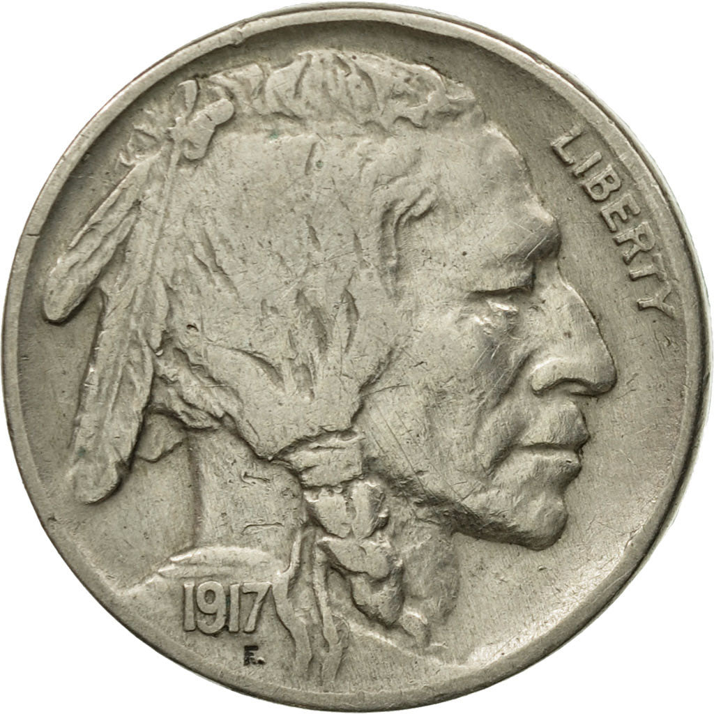 Moneta, Stati Uniti, Buffalo Nickel, 5 Cents, 1917, U.S. Mint, Philadelphia, MB