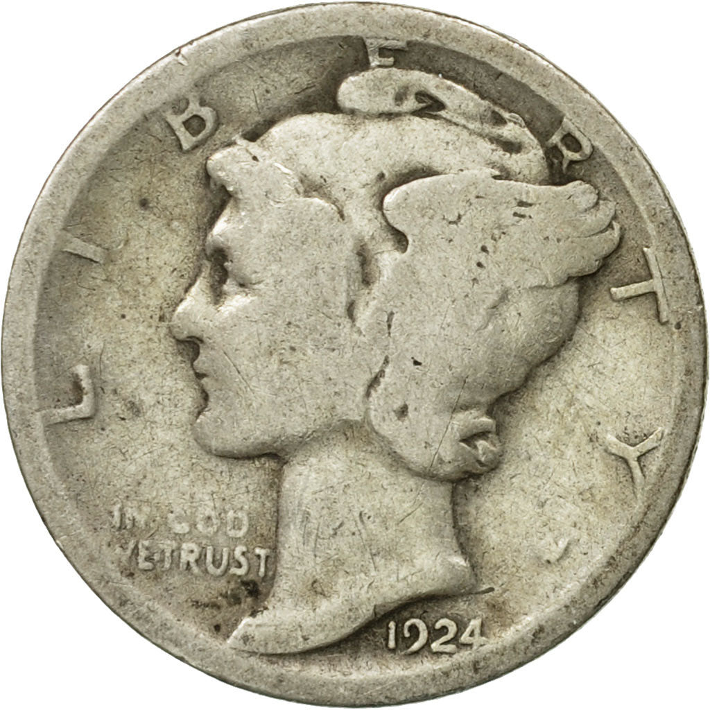 Münze, Vereinigte Staaten, Mercury Dime, Dime, 1924, U.S. Mint, Philadelphia