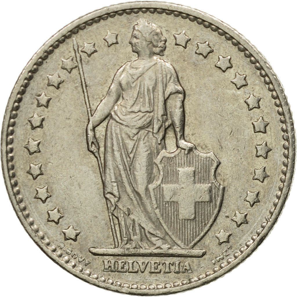 Coin, Switzerland, Franc, 1977, Bern, EF(40-45), Copper-nickel, KM:24a.1