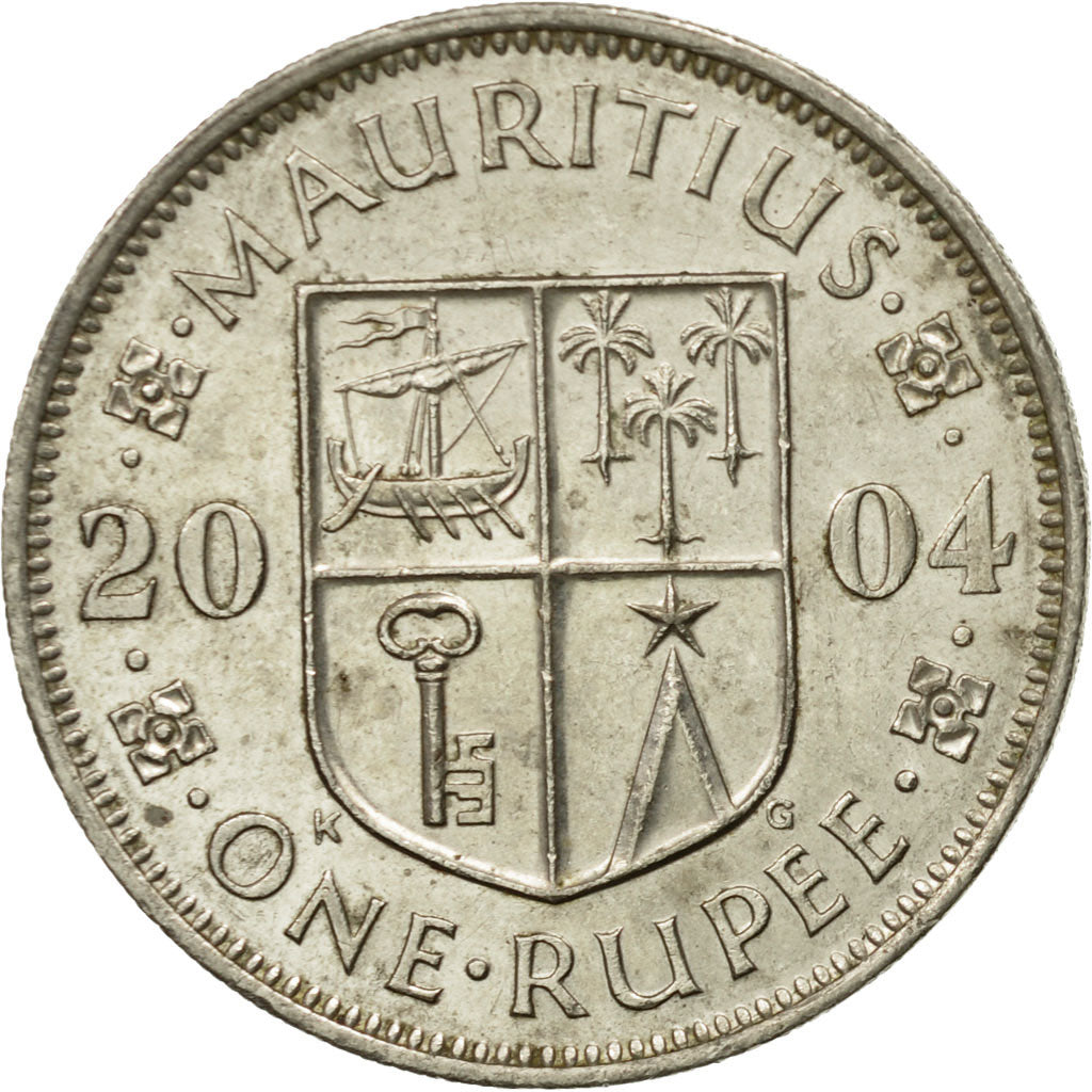 Moneta, Mauritius, Rupee, 2004, BB, Rame-nichel, KM:55