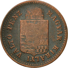 Moneda, Hungría, Franz Joseph I, Krajczar, 1881, Kremnitz, BC+, Cobre, KM:458