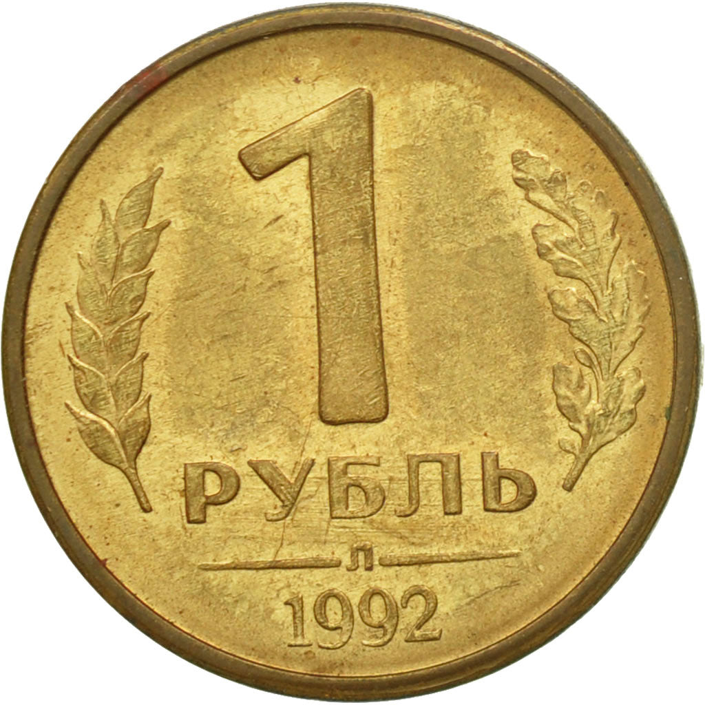 Moneta, Russia, Rouble, 1992, Saint-Petersburg, MB+, Acciaio ricoperto in