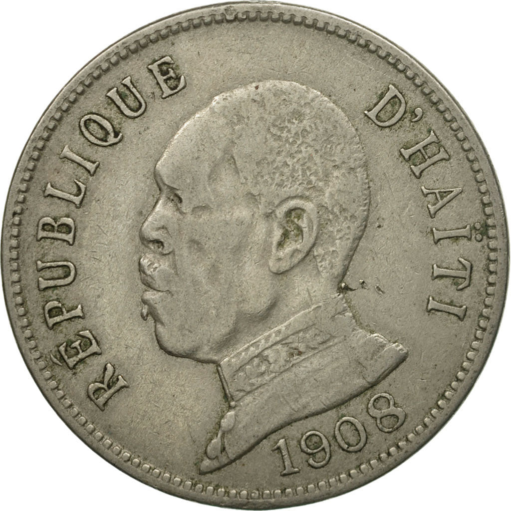 Moneta, Haiti, 50 Centimes, 1908, MB+, Rame-nichel, KM:56