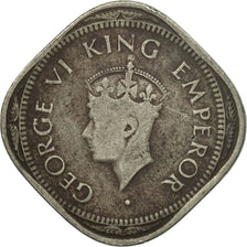 Moneda, INDIA BRITÁNICA, George VI, 2 Annas, 1947, BC+, Cobre - níquel, KM:542