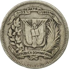 Moneta, Repubblica domenicana, 10 Centavos, 1942, MB+, Argento, KM:19