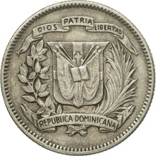 Moneta, Repubblica domenicana, 10 Centavos, 1944, BB, Argento, KM:19