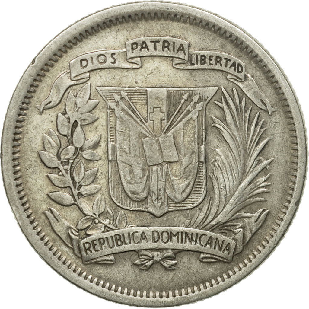 Münze, Dominican Republic, 25 Centavos, 1944, SS, Silber, KM:20