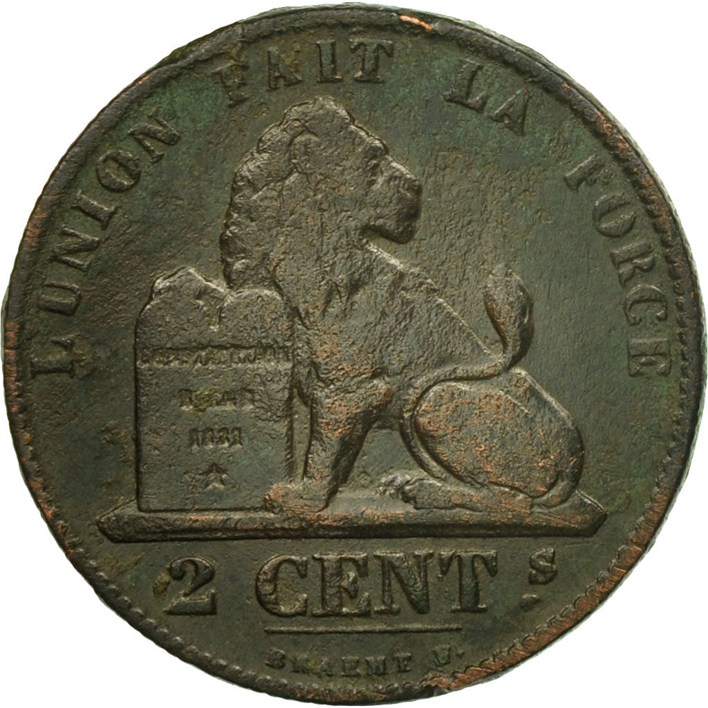 Coin, Belgium, Leopold I, 2 Centimes, 1864, VF(20-25), Copper, KM:4.2