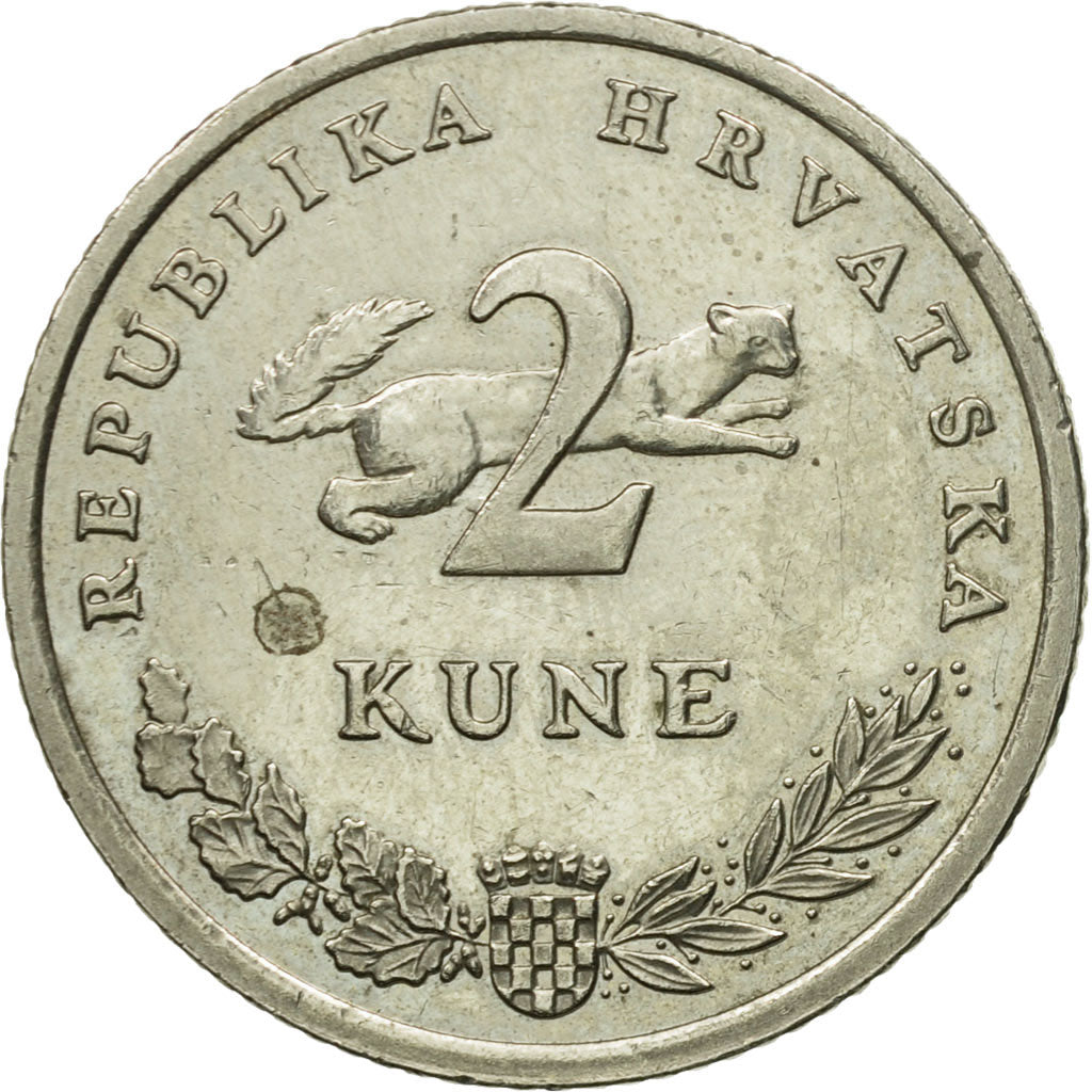 Moneta, Chorwacja, 2 Kune, 2003, EF(40-45), Miedź-Nikiel-Cynk, KM:10