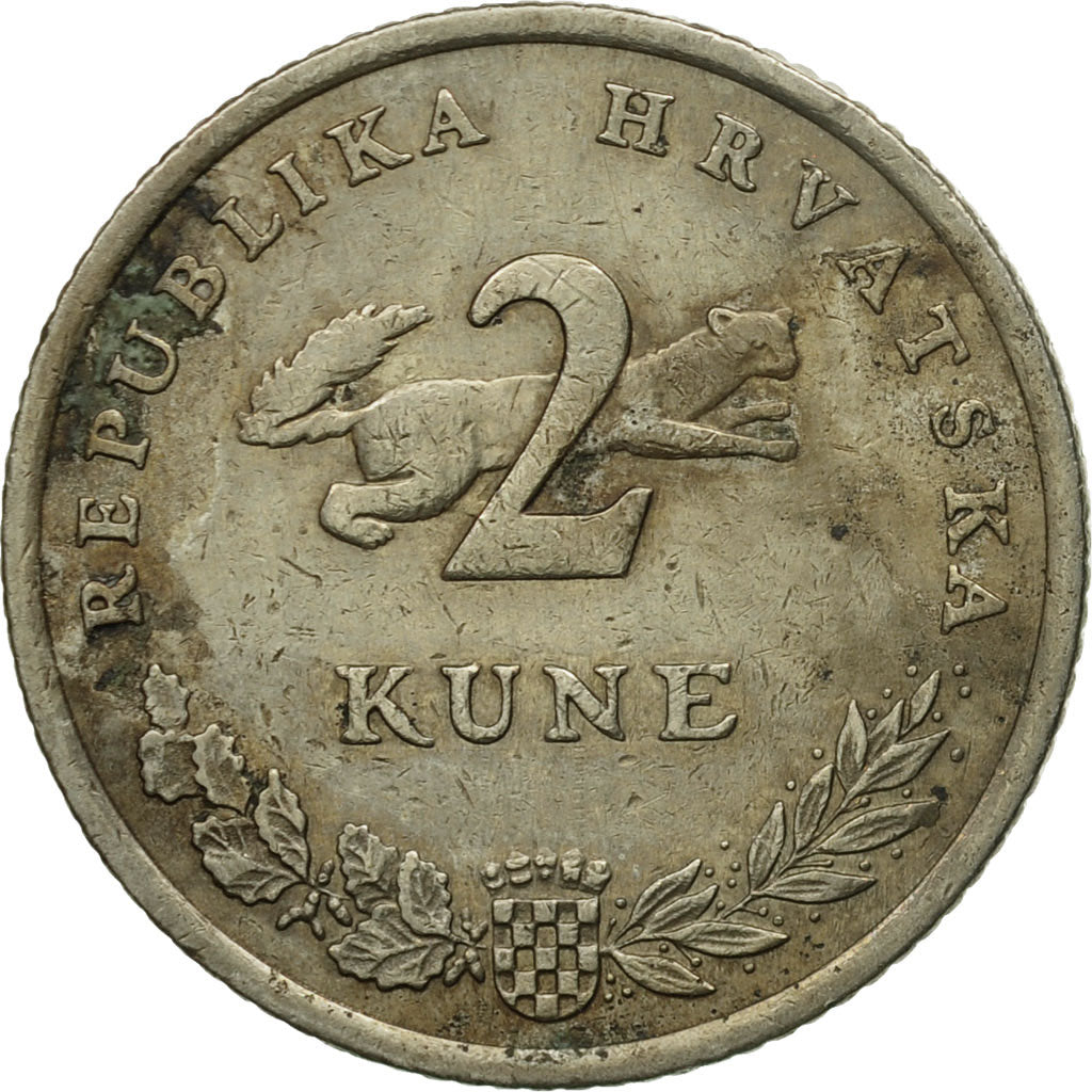 Moneta, Chorwacja, 2 Kune, 2001, VF(20-25), Miedź-Nikiel-Cynk, KM:10
