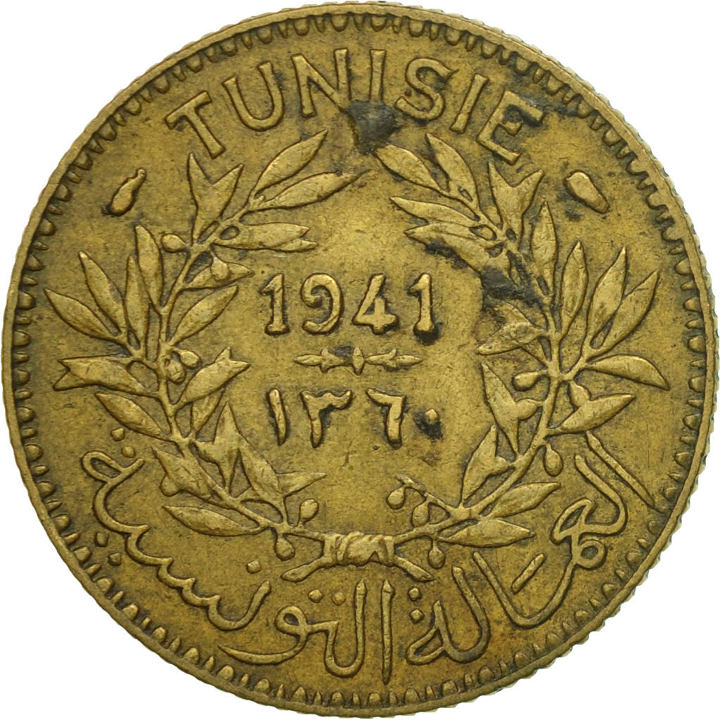 Munten, Tunisië, Anoniemen, Franc, 1941, Paris, FR+, Aluminum-Bronze, KM:247
