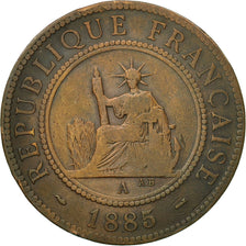 Moneta, INDOCINA FRANCESE, Cent, 1885, Paris, BB, Bronzo, KM:1