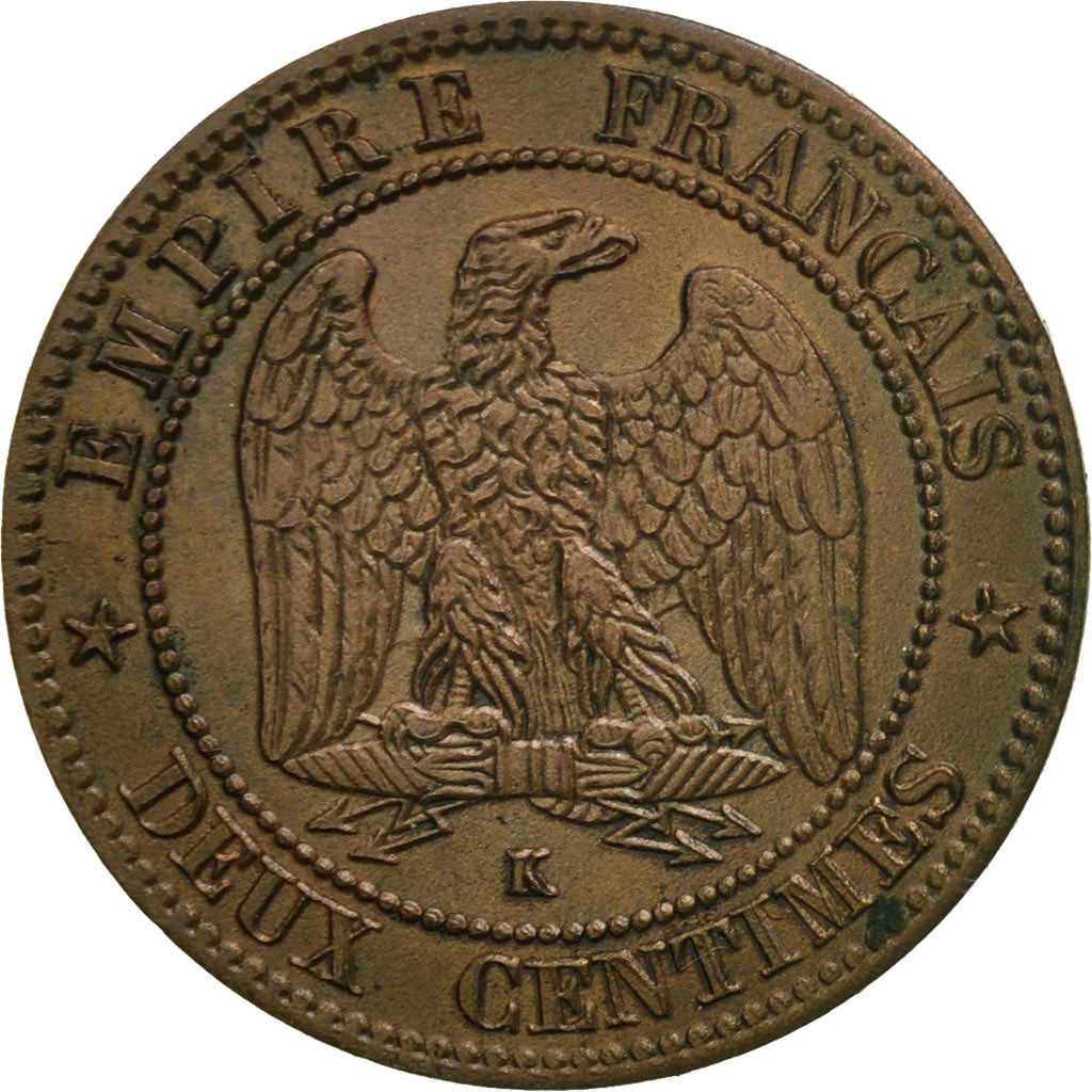 Monnaie, France, Napoleon III, Napoléon III, 2 Centimes, 1861, Bordeaux, TB+