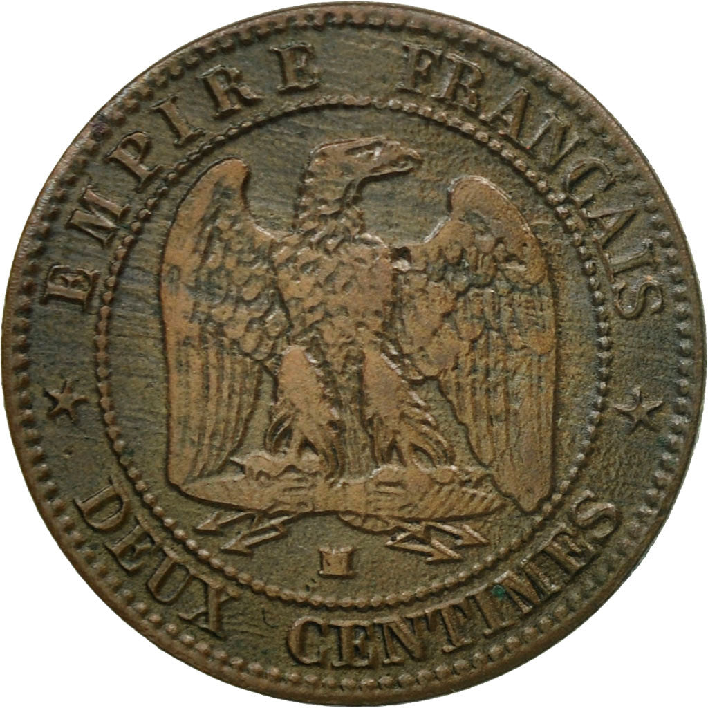 Monnaie, France, Napoleon III, Napoléon III, 2 Centimes, 1854, Marseille, TB+