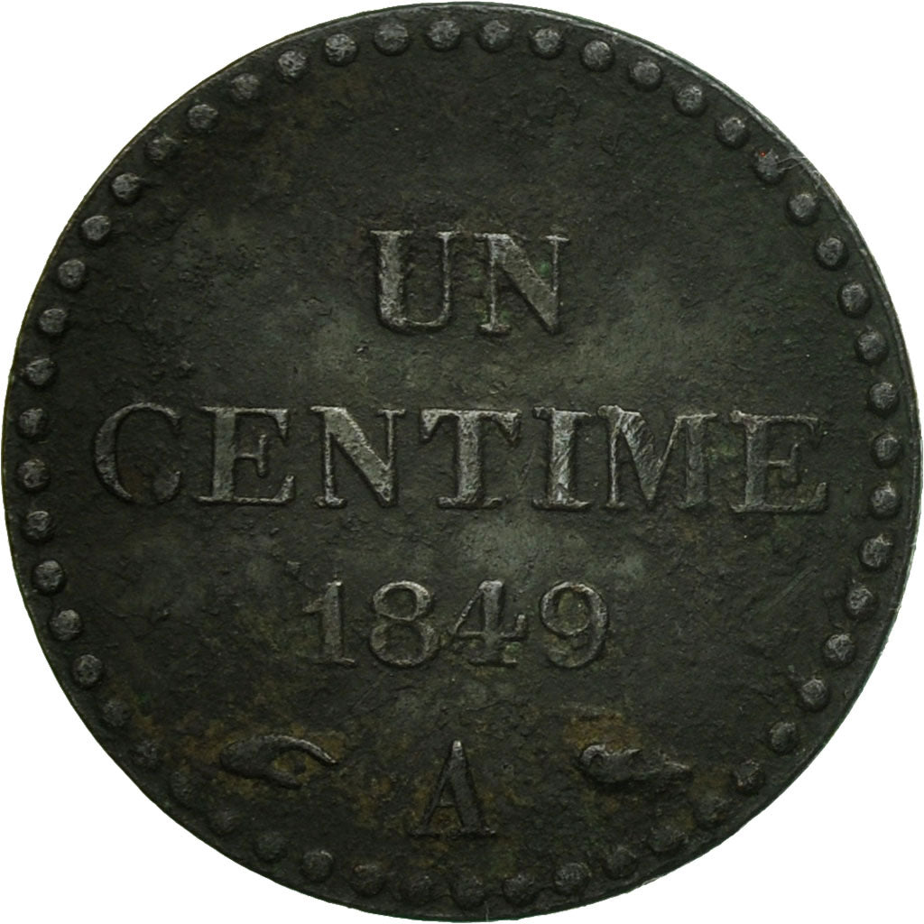 Moneda, Francia, Dupré, Centime, 1849, Paris, BC+, Bronce, KM:754, Gadoury:84