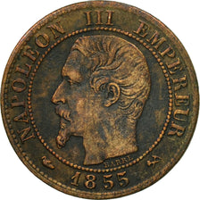 Monnaie, France, Napoleon III, Napoléon III, Centime, 1855, Rouen, TB+, Bronze