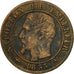 Moneda, Francia, Napoleon III, Napoléon III, Centime, 1855, Rouen, BC+, Bronce