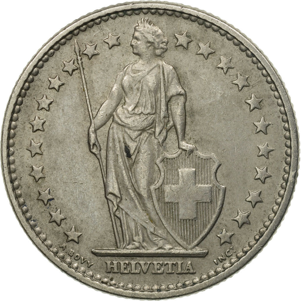 Coin, Switzerland, 2 Francs, 1968, Bern, VF(30-35), Copper-nickel, KM:21a.1