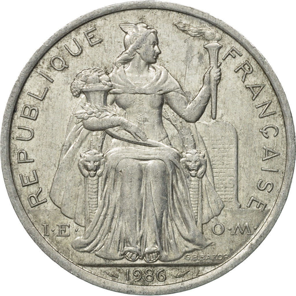 Coin, New Caledonia, 5 Francs, 1986, Paris, EF(40-45), Aluminum, KM:16