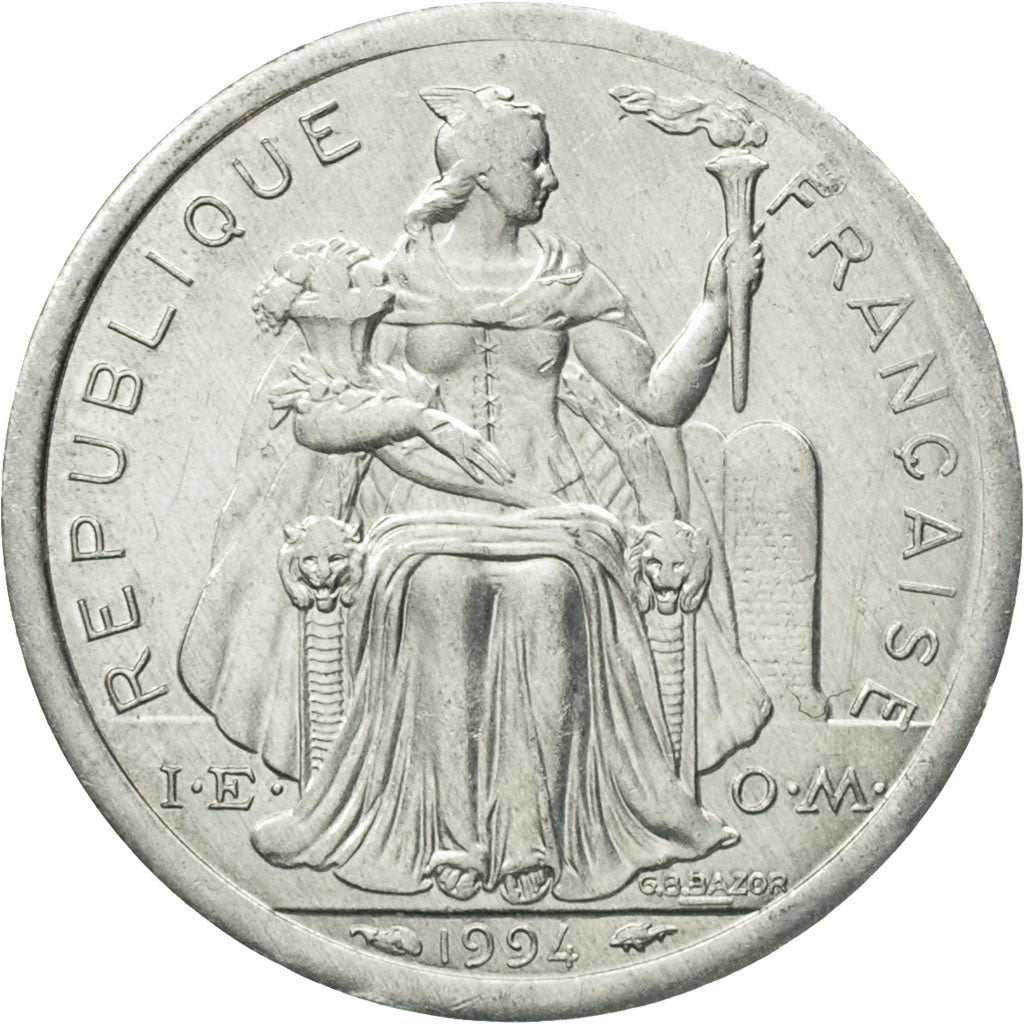 Moneda, Nueva Caledonia, Franc, 1994, Paris, MBC, Aluminio, KM:10